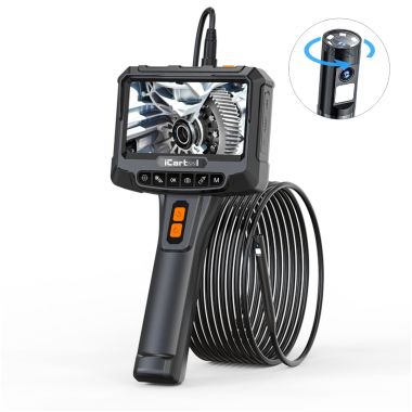 Видеоэндоскоп промышленный, экран 5", 2Мп, 1920х1080, 1м, 8 мм зонд, вращение камеры iCartool IC-VC700R