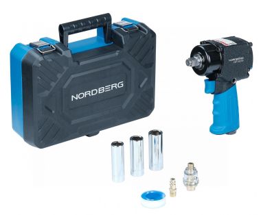 Пневмогайковерт ударный 1/2", 680 Нм, укороченный, с тремя головками в кейсе NP14075K