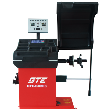 Стенд балансировочный с ручным вводом параметров и LED панелью управления 220В, (10" - 30") с измерителем ширины колеса GTE-BC303