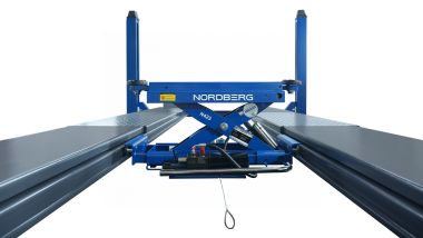 Подъемник четырехстоечный 5 т, с ручной траверсой 2 т N423, для сход-развала, мех. снятие, синий Артикул: 4450_MB(M2) #5