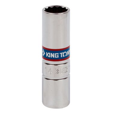 Головка свечная двенадцатигранная 1/2", 14 мм, резиновый фиксатор KING TONY 463014RC