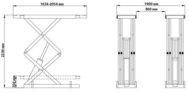 Подъемник автомобильный ножничный S350F (двойные ножницы короткая платформа) заглубляемый, 4,0 т. (Обновленная версия 2023) #2
