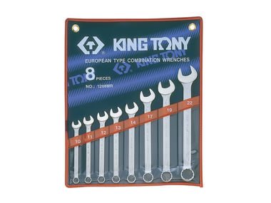 Набор комбинированных ключей, 10-22 мм, 8 предметов KING TONY 1208MR #1
