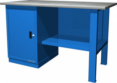 Верстак слесарный, однотумбовый, оцинкованная столешница, синий FERRUM 01.100G-5015