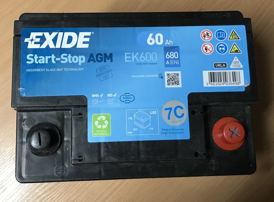 EXIDE Start-Stop AGM EK600